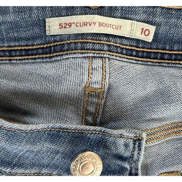 Levis 529 Curvy Bootcut Jeans Womens Size 10 Blue Stretch Mid Rise Classic Denim - Picture 4 of 9